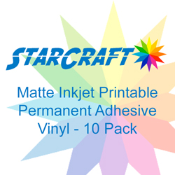 Starcraft Inkjet Printable Matte Permanent Adhesive Vinyl