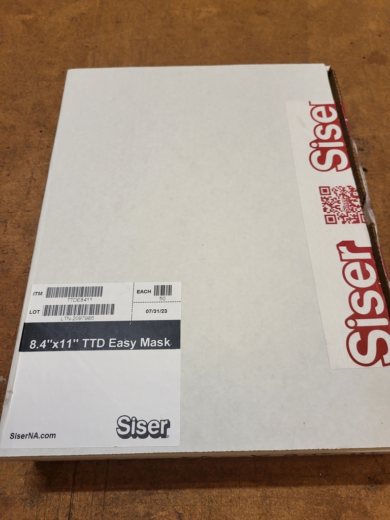 TTD Easy Mask Sheets Siser 8.4x11